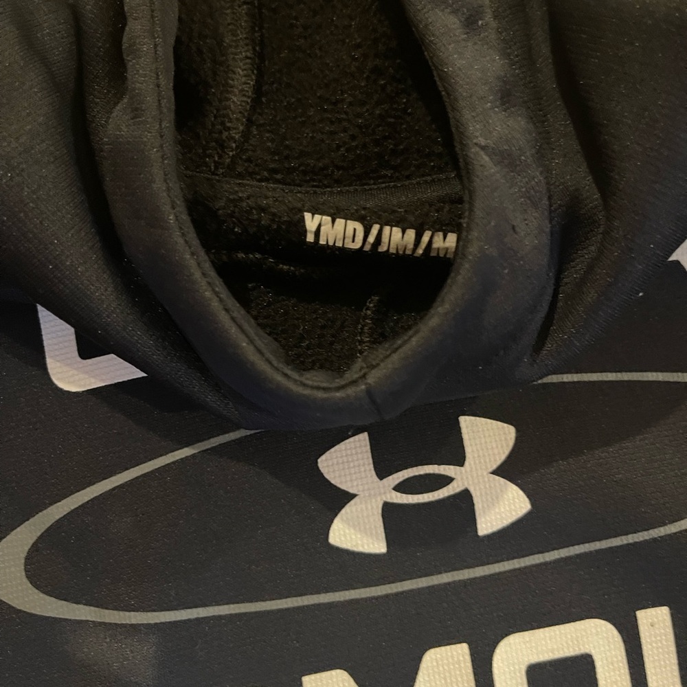 Under Armour Black Pullover Hoodie with White Logo